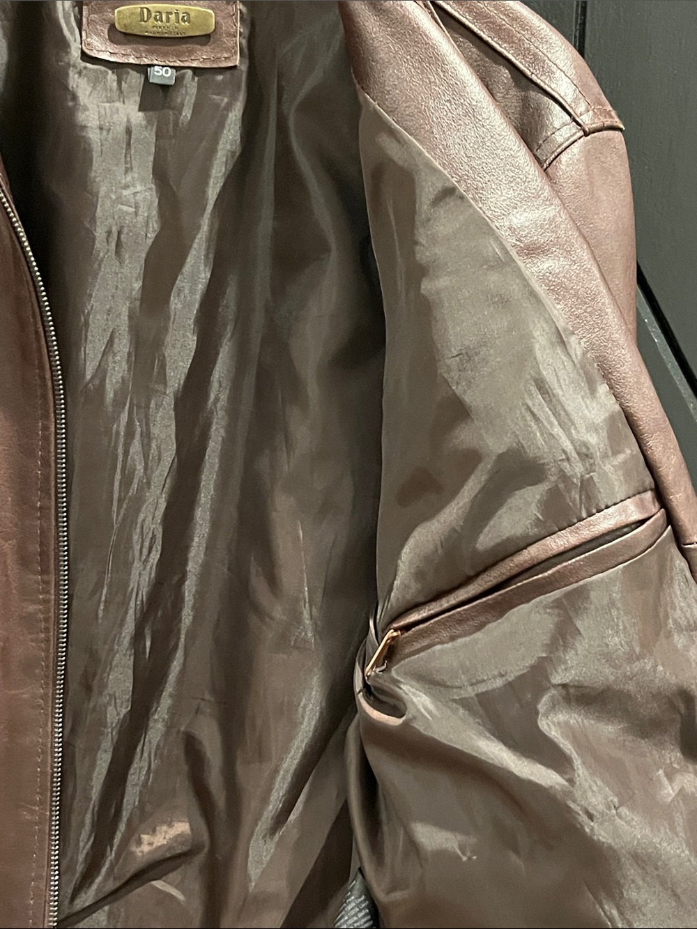 Italian Leather Racer Jacket - Picture 6 of 8